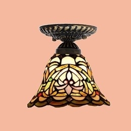 Europese landelijke creatieve kunst glas-in-lood absorberende koepellamp licht