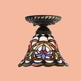 Europese landelijke creatieve kunst glas-in-lood absorberende koepellamp licht