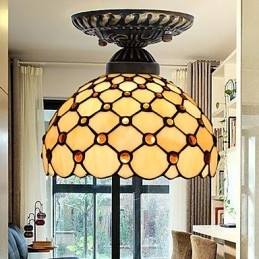 Europese landelijke creatieve kunst glas-in-lood absorberende koepellamp licht