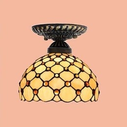 Europese landelijke creatieve kunst glas-in-lood absorberende koepellamp licht