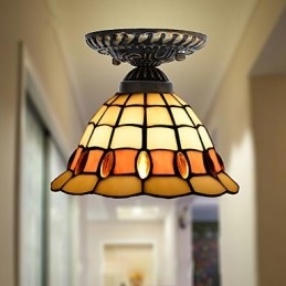 Europese landelijke creatieve kunst glas-in-lood absorberende koepellamp licht