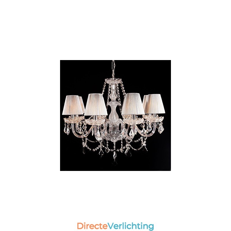 Kroonluchter Kristal Luxe Modern Wonen 8 Lampen met Stoffen Kap