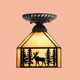 Kerstmis Europees Landelijk Creatieve Kunsten Glas-in-lood Absorb Koepel Lamp Licht