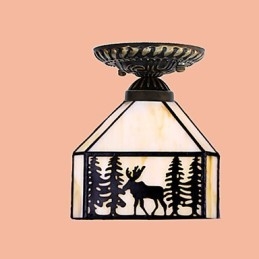 Kerstmis Europees Landelijk Creatieve Kunsten Glas-in-lood Absorb Koepel Lamp Licht