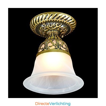 Bronzen plafondlamp Moire glas Europees klassiek Bronzen plafondlamp Moire glas Europees klassiek