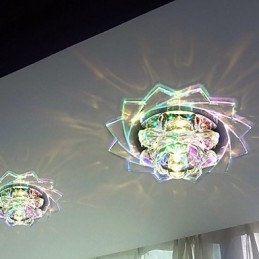 20*8.5CM Mini Kristallen Plafondlamp Spotlight 3W Creatieve Lamp Buislicht Kleurrijke Kleur Vierkante Koepellamp