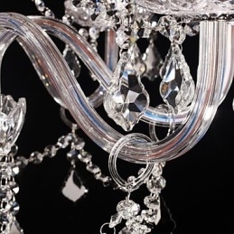 Kroonluchter Kristal Luxe Modern Wonen 8 Lampen met Stoffen Kap
