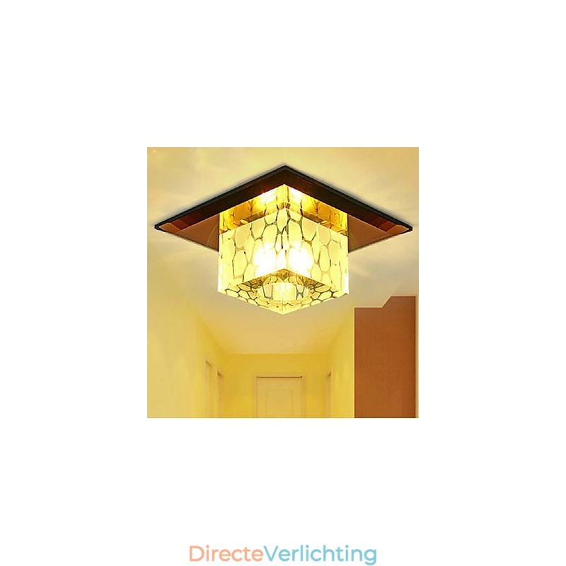 Mini Kristallen Plafondlamp Spotlight 3W Creatieve Lamp Buislamp Kleurrijke Kleur Vierkante Koepellamp