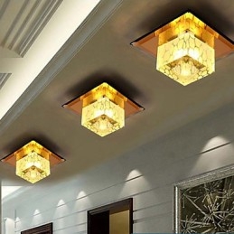 Mini Kristallen Plafondlamp Spotlight 3W Creatieve Lamp Buislamp Kleurrijke Kleur Vierkante Koepellamp