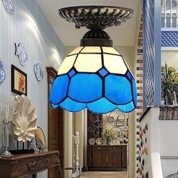 17*Europese landelijke creatieve kunst glas-in-lood absorberende koepellamp licht