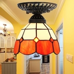 17*Europese landelijke creatieve kunst glas-in-lood absorberende koepellamp licht