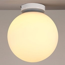 Gecontracteerde en eigentijdse witte bolvormige glazen koepellamp