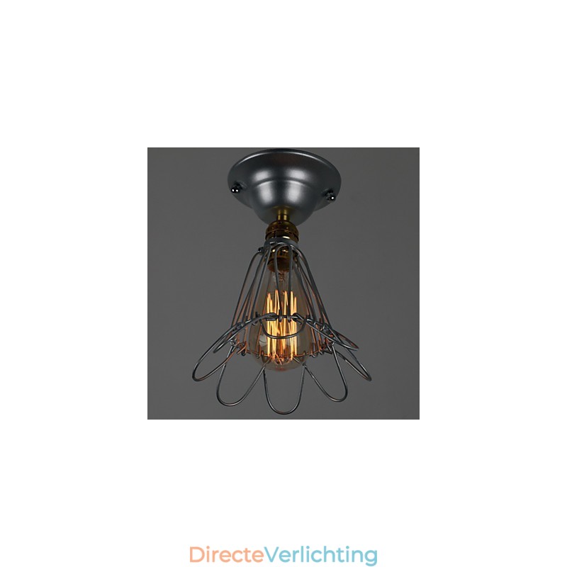 Country Style Mini Lamp 1 Licht Schilderij Verwerking Zilver