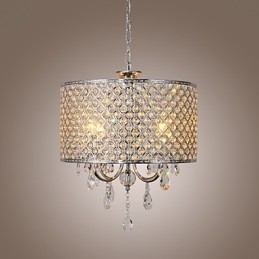 Drum kroonluchter kristal moderne 4 lampen hanglamp