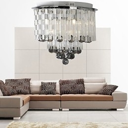 Kristallen semi-inbouwlamp met 8 lampen