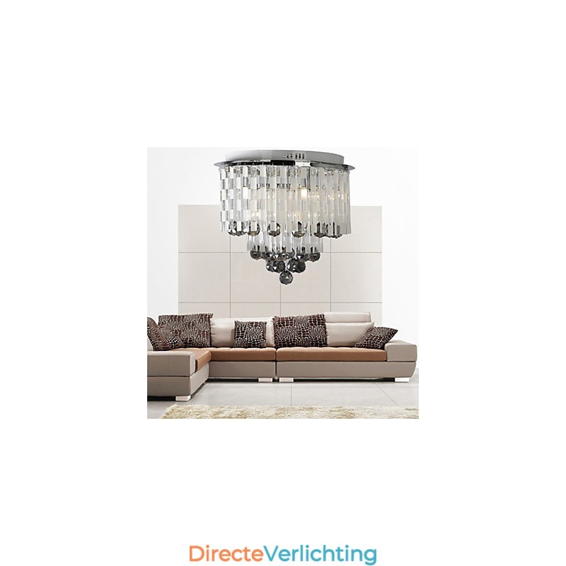Kristallen semi-inbouwlamp met 8 lampen