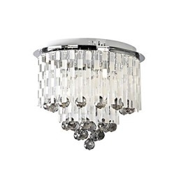 Kristallen semi-inbouwlamp met 8 lampen