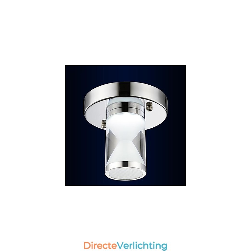 Moderne, eigentijdse, verchroomde metalen plafondlamp