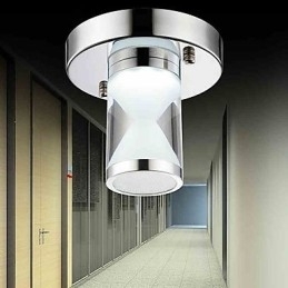 Moderne, eigentijdse, verchroomde metalen plafondlamp