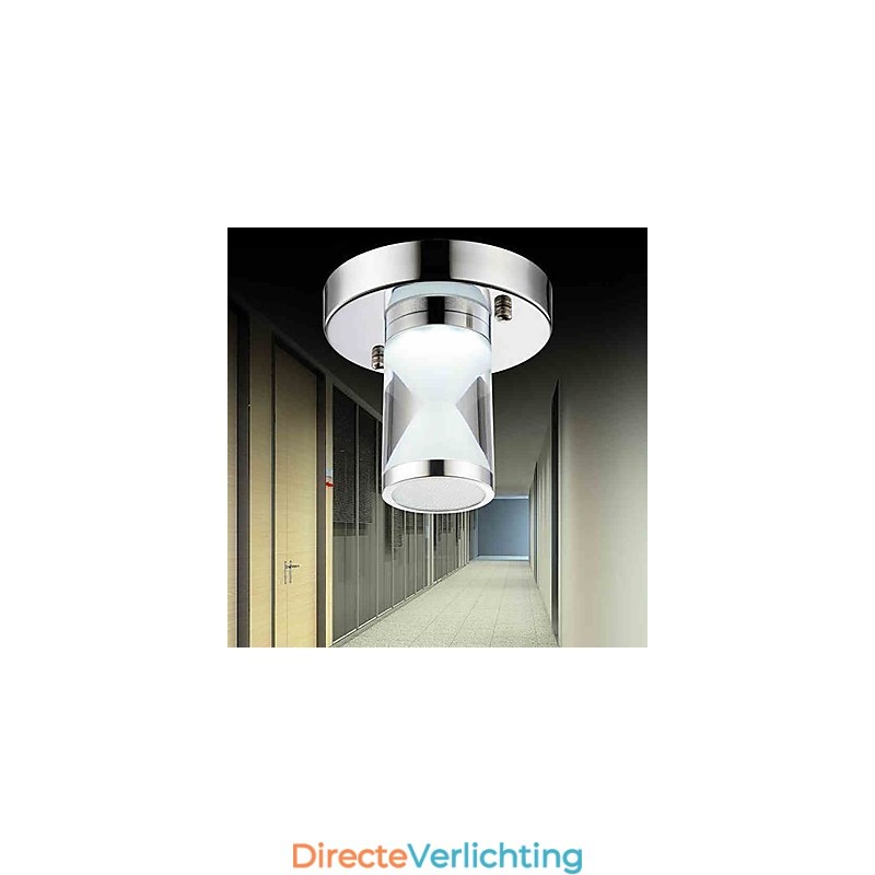 Moderne, eigentijdse, verchroomde metalen plafondlamp