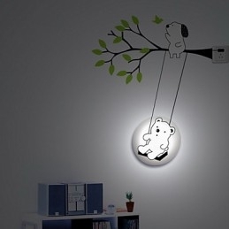 Kleine Beer Hoge Temperatuurbestendige Plastic Licht En Creatieve 3D Behangpapier Wandlamp