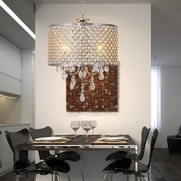 Drum kroonluchter kristal moderne 4 lampen hanglamp