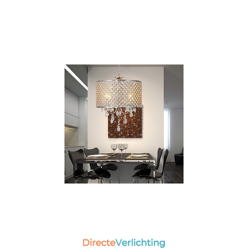 Drum kroonluchter kristal moderne 4 lampen hanglamp