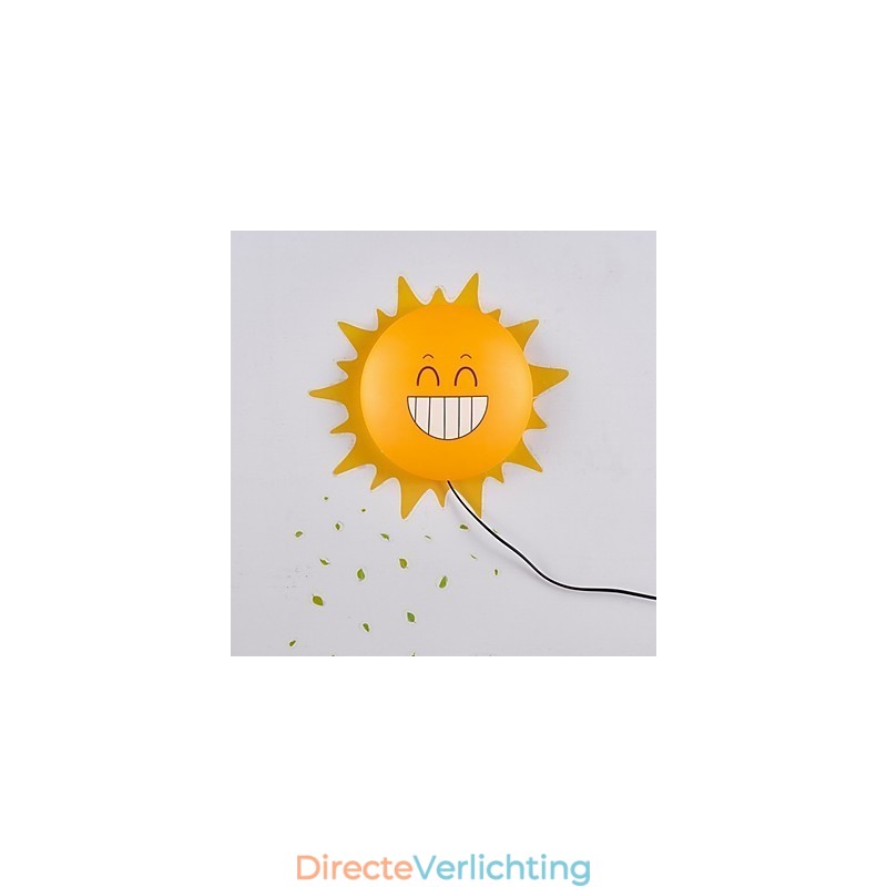 Behang Wandlampen Bloem Gezicht DIY Leuke Sfeer Nachtlampje Kinderen Bedlamp Decoratie Zon