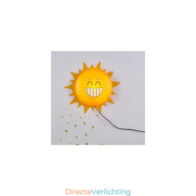 Behang Wandlampen Bloem Gezicht DIY Leuke Sfeer Nachtlampje Kinderen Bedlamp Decoratie Zon