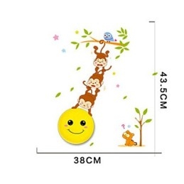 Muurstickers Apen licht geactiveerde intelligente inductie smoop versiering wandlamp