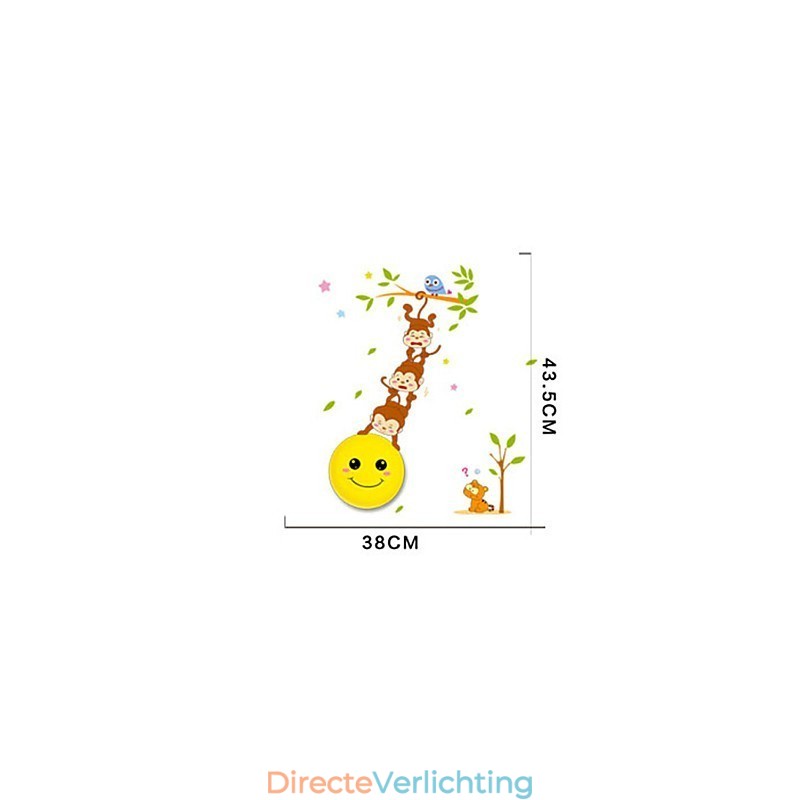 Muurstickers Apen licht geactiveerde intelligente inductie smoop versiering wandlamp
