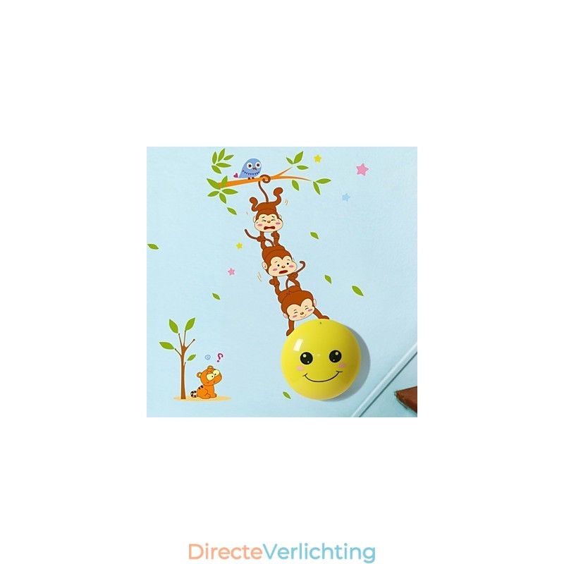 Muurstickers Apen licht geactiveerde intelligente inductie smoop versiering wandlamp
