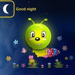 Caterpillar Hoge Temperatuurbestendige Plastic Lamp En 10 C Kan Creatieve 3D Behangpapier Wandlamp Verwijderen
