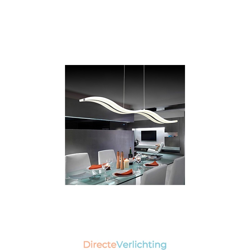 Moderne, eigentijdse hanglamp van chroom