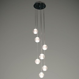 Moderne hanglamp Hanglamp G4 Retroifit 7 lampen Chrome Plating Kristal voor Trapverlichting