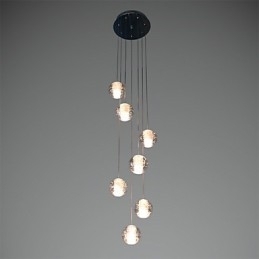 Moderne hanglamp Hanglamp G4 Retroifit 7 lampen Chrome Plating Kristal voor Trapverlichting