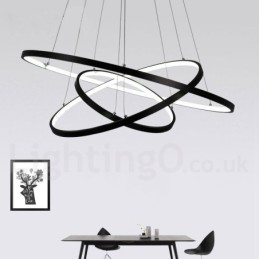 Dimbare hanglamp met afstandsbediening, modern design, drie ringen