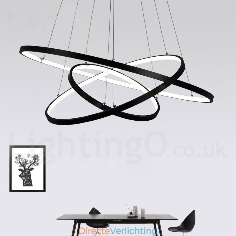 Dimbare hanglamp met afstandsbediening, modern design, drie ringen