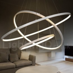 Dimbare hanglamp met afstandsbediening, modern design, drie ringen