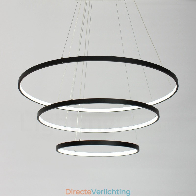 Dimbare hanglamp met afstandsbediening, modern design, drie ringen