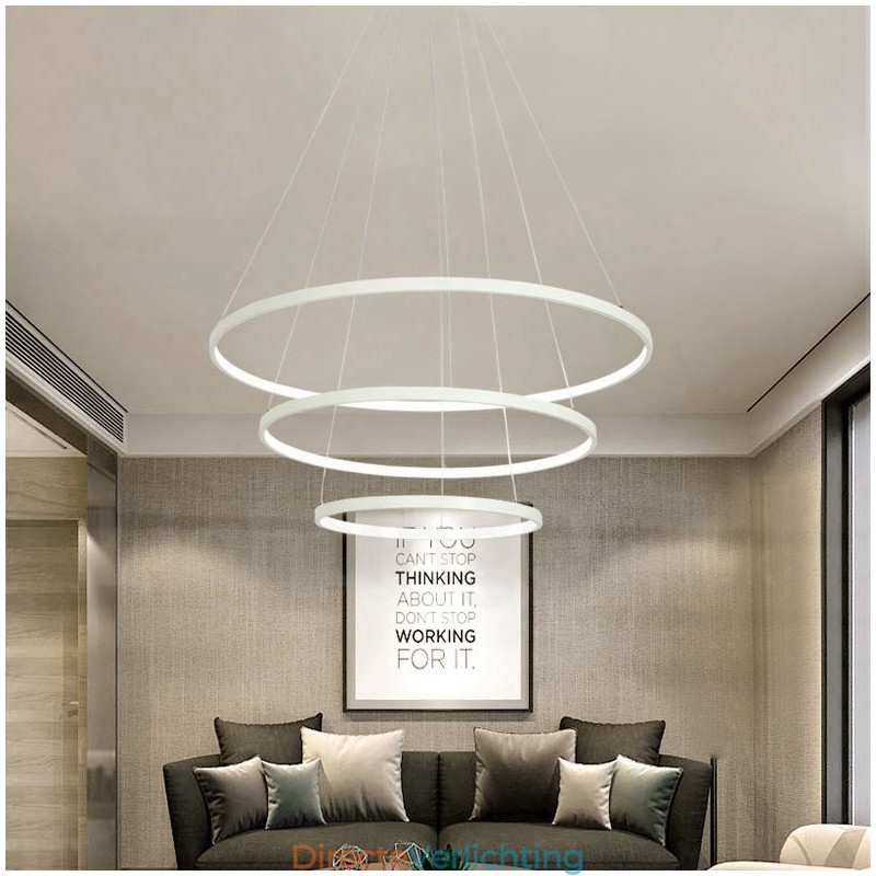 Dimbare hanglamp met afstandsbediening, modern design, drie ringen