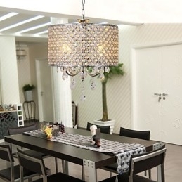 Drum kroonluchter kristal moderne 4 lampen hanglamp