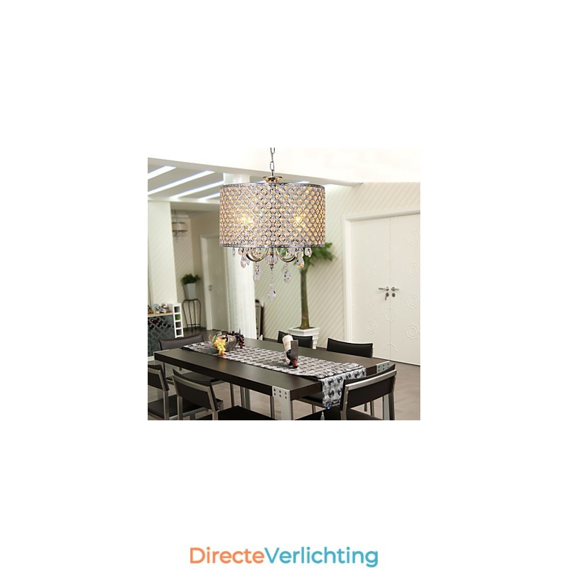 Drum kroonluchter kristal moderne 4 lampen hanglamp