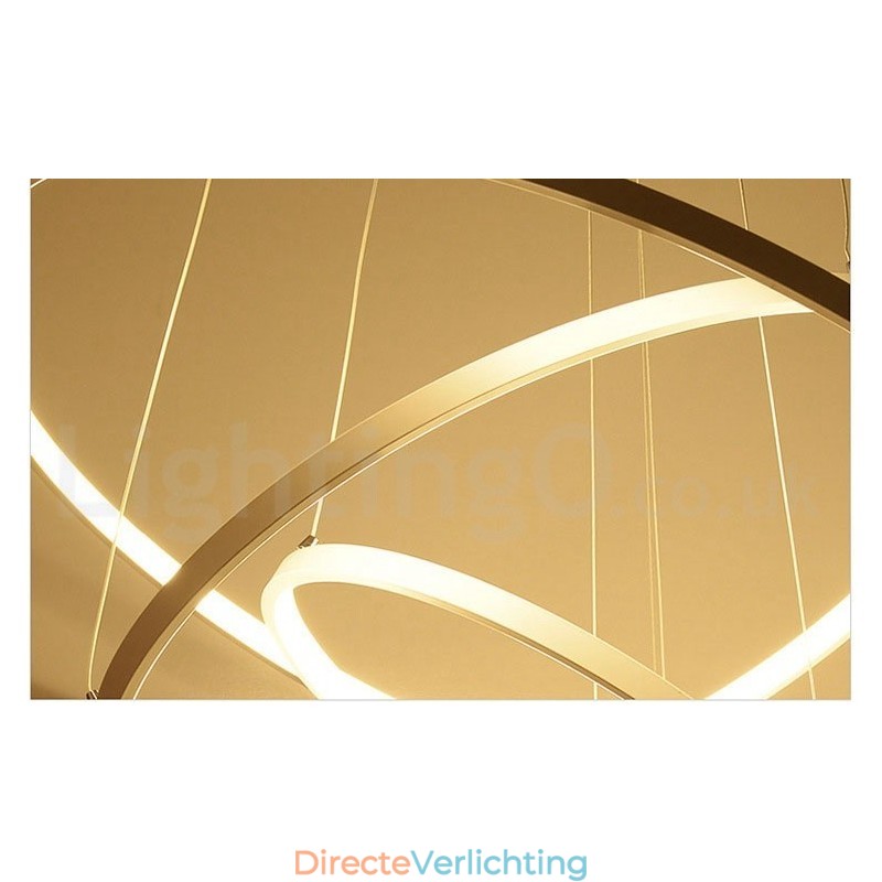 Dimbare hanglamp met afstandsbediening, modern design, drie ringen