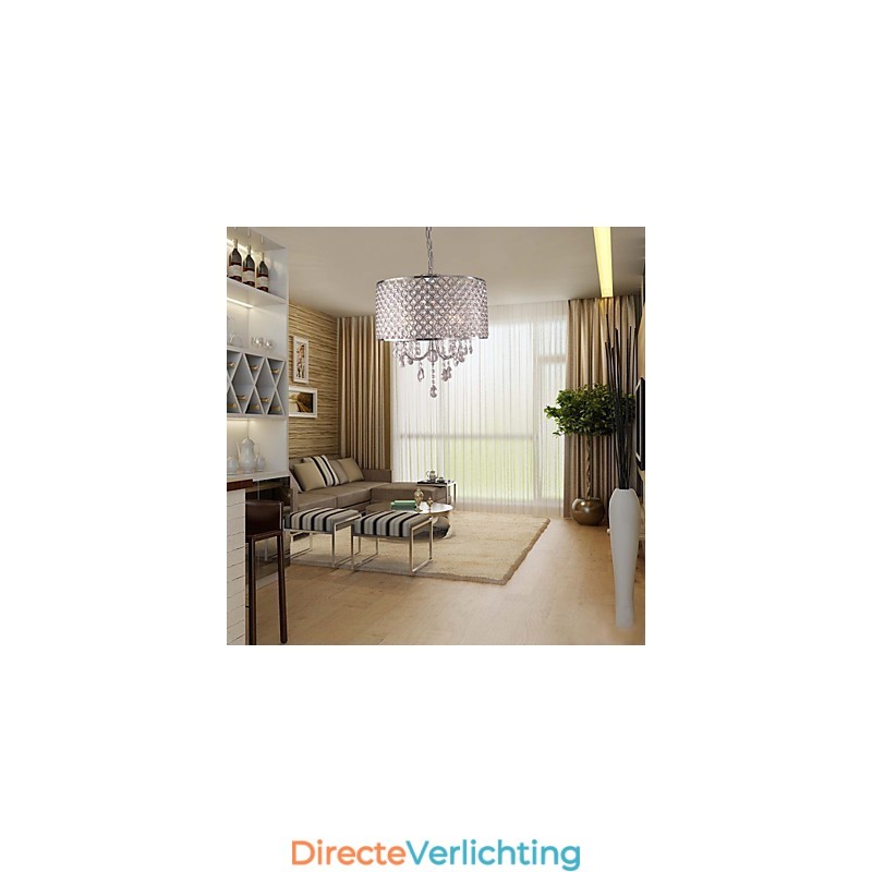 Drum kroonluchter kristal moderne 4 lampen hanglamp