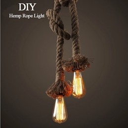1 Licht DIY Kunst Hennep Touw Licht Creatieve Hennep Touw Kroonluchter