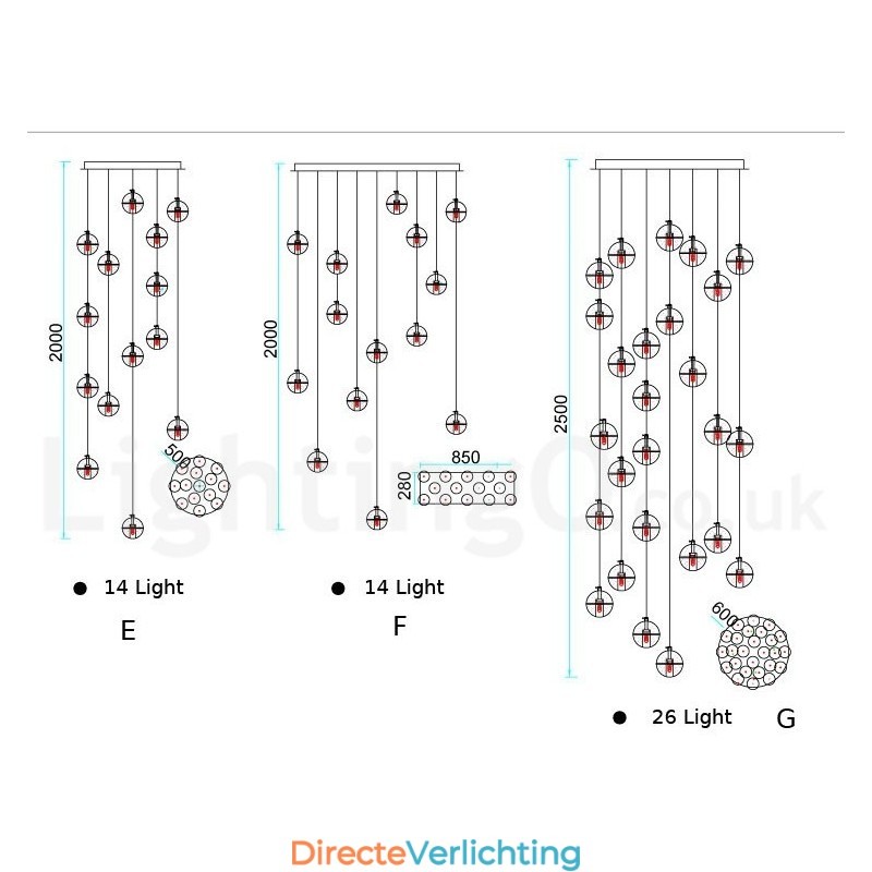 Creatieve Engineering Stage Meteorer Kristallen Bol Hanglamp