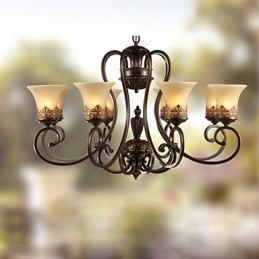 Kroonluchter Hanglamp 8 Lampen Vintage Landelijk Eiland Metaal+Glas