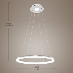 Moderne design hanglamp van hoogwaardig acryl met enkele ring
