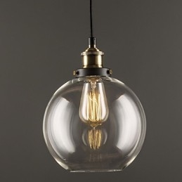 Industriële fabriek hanglamp antiek messing een lichtpunt glazen kap café hanglamp